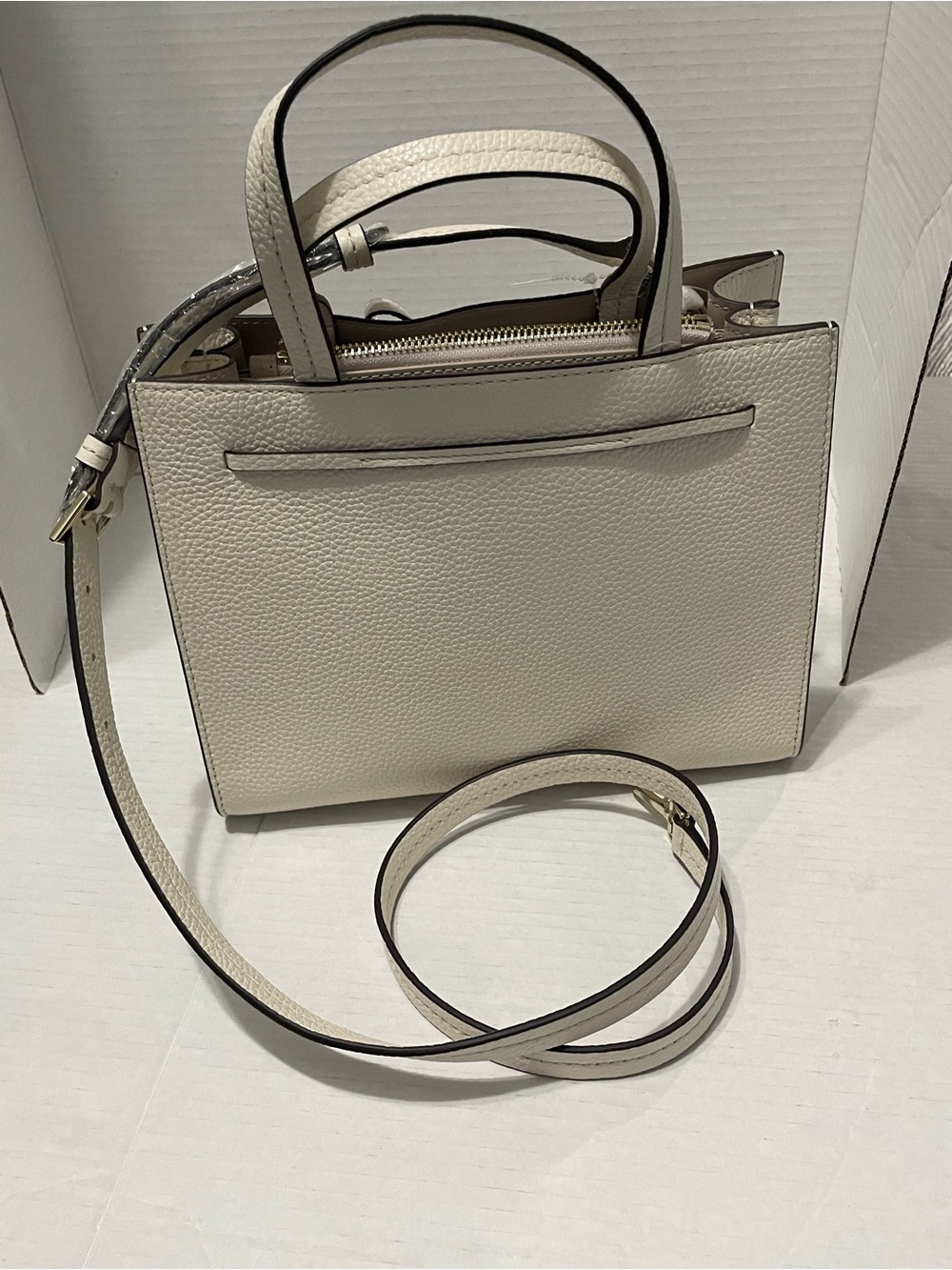 kate spade Cream Pebbled Leather Satchel with Tassel - Picture 4 of 7